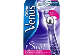 Gillette Deutschland: Der neue Gillette Venus Swirl: Einzigartige Bewegungsfreiheit für makellose Schönheit / Beweglich wie kein anderer Venus Rasierer passt sich der Venus Swirl jeder weiblichen Kurve und Kontur perfekt an