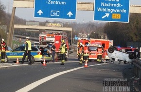 Feuerwehr Iserlohn: FW-MK: Verkehrsunfall BAB 46
