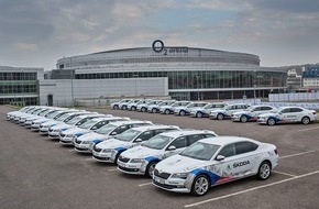 Skoda Auto Deutschland GmbH: Heimspiel: Der neue SKODA Superb ist automobiles Flaggschiff der IIHF Eishockey-Weltmeisterschaft in Tschechien (FOTO)