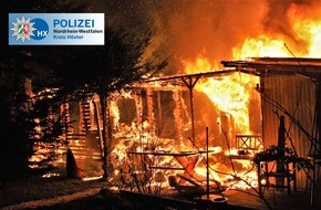 Kreispolizeibehörde Höxter: POL-HX: Gartenlaube niedergebrannt / Polizei sucht Zeugen