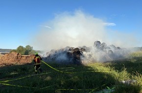 Freiwillige Feuerwehr Reichenau: FW Reichenau: Brand von mehreren hundert Riedballen fordert Feuerwehr &uuml;ber 24 Stunden - 19.08.2026