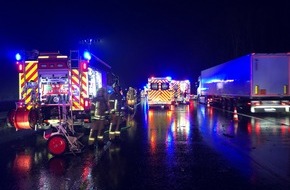 Feuerwehr Ratingen: FW Ratingen: Verkehrsunfall mit drei Verletzten auf der Autobahn 3
