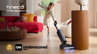 ECOVACS GLOBAL PTE. LTD.: Tineco FLOOR ONE S9 Artist Steam Pro: Smarter Bodenreiniger von CNN Underscored ausgezeichnet