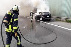 Feuerwehr Gevelsberg: FW-EN: PKW Brand am Autobahnkreuz Nord