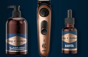 King C. Gillette: Bartpflege leicht gemacht mit neu designten King C. Gillette Produkten / In drei Schritten zum perfekt gepflegten Bart-Style