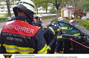 Feuerwehr München: FW-M: Fahrzeug auf Abwegen (Pasing)