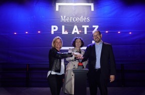 Anschutz Entertainment Group: Der Mercedes Platz ist eröffnet | 25.000 Besucher bei der Eröffnung mit Nachbarschaftsfest, Lichtshow, Feuerwerk und Party