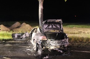Polizei Düren: POL-DN: Pkw brannte nach Unfall aus