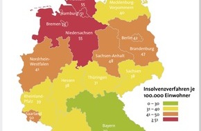 CRIF GmbH: 3,7 Prozent weniger Privatinsolvenzen / Starker Anstieg bei jungen Erwachsenen (BILD)
