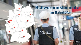 Bundespolizeipräsidium: BPOLP Potsdam: Erneuter Schwerpunkteinsatz der Bundespolizei an gewaltbelasteten Bahnhöfen