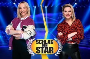 ProSieben: "Ganz schön viel Mann, Mann!" Janin Ullmann und Jeanette Biedermann kämpfen bei "Schlag den Star" um 100.000 Euro. Am Samstag. Auf ProSieben. Live.