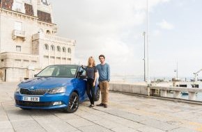 Skoda Auto Deutschland GmbH: Testfahrt in Lissabon: Prominente entdecken den neuen SKODA Fabia (FOTO)