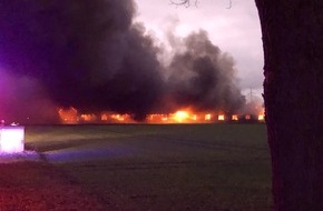 Polizei Minden-Lübbecke: POL-MI: Brand in einem landwirtschaftlichen Betrieb - 750 tragende Sauen können nicht mehr gerettet werden