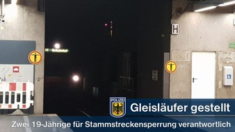 Bundespolizeidirektion München: Bundespolizeidirektion München: Uneinsichtige Gleisläufer: S-Bahn-Stammstrecke kurzzeitig gesperrt