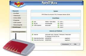 AVM GmbH: AVM FRITZ!Box Upgrade / Downloadstart für neue FRITZ!Box-Firmware / Kostenfreies Upgrade liefert Mehrwert bei DSL, VoIP und WLAN