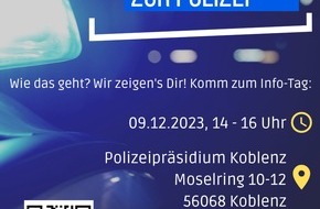 Polizeipräsidium Koblenz: POL-PPKO: Dein Weg zur Polizei mit Mittlerer Reife - Zusatztermin!