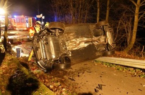 Kreispolizeibehörde Oberbergischer Kreis: POL-GM: Betrunkener Fahrer mit Auto überschlagen