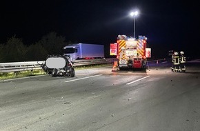 Kreisfeuerwehr Rotenburg (Wümme): FW-ROW: Verkehrsunfall auf der Autobahn 1 zwischen Sittensen und Elsdorf