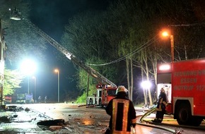 Feuerwehr Essen: FW-E: Feuer in leer stehendem Wohn- und Geschäftshaus in Essen-Schonnebeck, keine Verletzten, Abschlussmeldung