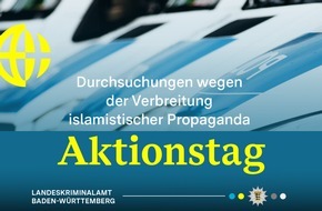Landeskriminalamt Baden-Württemberg: LKA-BW: Aktionstag gegen islamistische Propaganda: Durchsuchungen bei drei Personen in Baden-Württemberg