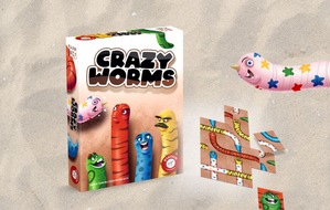Piatnik: Crazy Worms: Auf die Würmer, fertig, los! Amüsantes Plättchen-Legespiel für die ganze Familie von Piatnik
