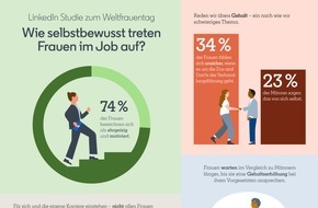 LinkedIn Corporation: Studie zum Internationalen Frauentag: Mehrheit der Frauen tritt im Job betont bescheiden auf