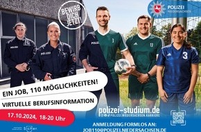 Polizeidirektion Osnabrück: POL-OS: Virtuelle Berufsinformation der Polizei Niedersachsen am 17. Oktober 2024 von 18:00 bis 20:00 Uhr