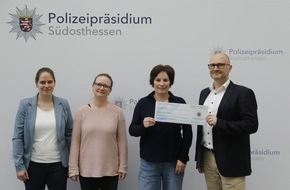 Polizeipr&auml;sidium S&uuml;dosthessen: POL-OF: Gemeinsam Gutes tun: 600 Euro Spende f&uuml;r "Wildwasser e. V."
