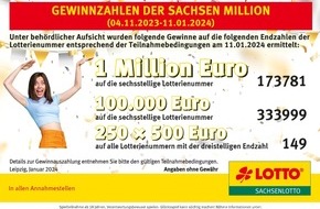 Sächsische Lotto-GmbH: Wieder ein Millionengewinn in Sachsen: Hauptgewinn der SACHSEN MILLION in Leipzig