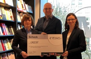 Thalia Bücher GmbH: Mayersche und Thalia übergeben 70.140,-- Euro aus dem Erlös der UNICEF-Weihnachtskarten