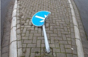 Polizeiinspektion Rotenburg: POL-ROW: ++ Unfallzeugen gesucht: Unbekannter beschädigt Verkehrszeichen ++ Mit Alkohol am Steuer: Zevener Polizei stoppt Autofahrer ++