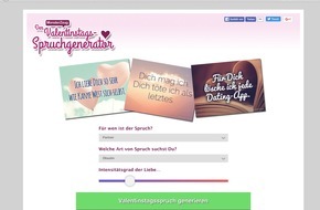 Monsterzeug GmbH: Der Valentinstags-Spruchgenerator - die digitale Grußkarte auf Knopfdruck