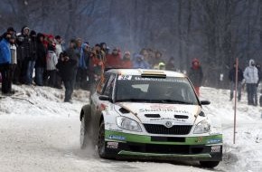 Skoda Auto Deutschland GmbH: Rallye Monte Carlo, Halbzeit Tag 2: Führung in WRC 2 ausgebaut (BILD)