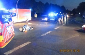 Polizeiinspektion Hameln-Pyrmont/Holzminden: POL-HOL: Rollerfahrer schwer verletzt: Betrunken Unfall verursacht und geflüchtet  - Fahrer ermittelt / 1,8 Promille -