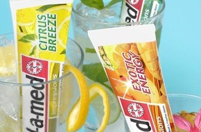 blend-a-med: Exotic Energy, Extreme Green und Citrus Breeze - Namen wie fruchtige Cocktail-Drinks, aber für... Zahncremes!