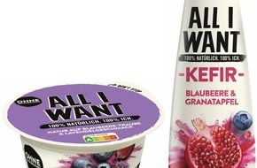 Danone DACH: Danone lanciert mit ALL I WANT eine neue Marke ohne Zuckerzusatz in ungewöhnlichen Geschmacksrichtungen / Alle ALL I WANT Produkte tragen ein grünes Nutri-Score "A". (FOTO)