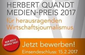 Johanna-Quandt-Stiftung: Jetzt bewerben für den Herbert Quandt Medien-Preis