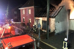 Freiwillige Feuerwehr der Stadt Goch: FF Goch: Sachschaden nach Gebäudebrand