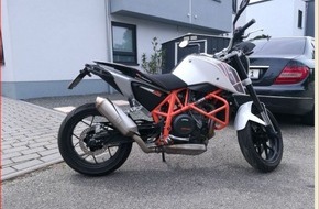 Polizeidirektion Neustadt/Weinstraße: POL-PDNW: KTM Duke in Neustadt entwendet