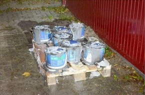 Polizeiinspektion Wilhelmshaven/Friesland: POL-WHV: Brand von mit Klebstoff befüllten Eimern im Stadtnorden