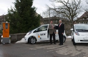 BKW Energie AG: Grossraum Bern: Aufbau von Stromladestationen / Erste Grossserien-Elektroautos der Schweiz für die BKW