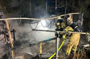 Feuerwehr Bergisch Gladbach: FW-GL: Heckenbrand entpuppt sich als Brand einer Obdachlosenbehausung