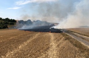 Polizeidirektion Pirmasens: POL-PDPS: Brand eines abgeernteten Feldes