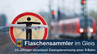 Bundespolizeidirektion München: Bundespolizeidirektion München: Wegen Pfandflaschen ins Gleis: 35-Jähriger begibt sich für wenige Cent in Lebensgefahr!