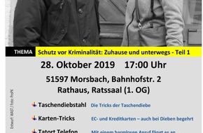 Kreispolizeibehörde Oberbergischer Kreis: POL-GM: 161019-926:  Die Kriminalpolizei informiert