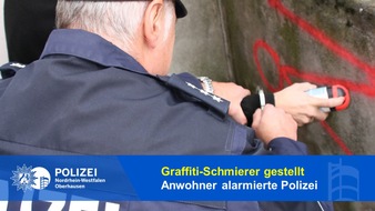 Polizeipräsidium Oberhausen: POL-OB: Graffiti-Schmiererei verhindert - aufmerksamer Anwohner ruft Polizei