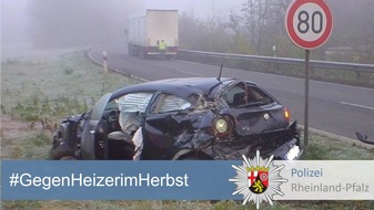 Polizeipräsidium Rheinpfalz: POL-PPRP: Sonderprogramm zur Bekämpfung von Geschwindigkeitsunfällen und Gefahren im Straßenverkehr in der Herbstzeit