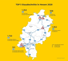 ADAC Staubilanz Hessen 2020 - Corona sorgt für 43 Prozent weniger Staus