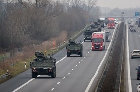 Territoriales Führungskommando der Bundeswehr: Bundeswehrkonvois auf Straßen in Niedersachsen, Hessen und Bayern unterwegs