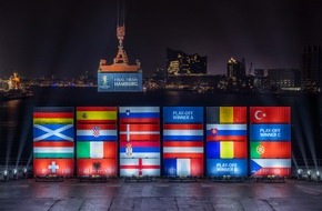 Hamburg Marketing GmbH: First highlight of UEFA EURO 2024 - Hamburg presents group stage draw in the port as a huge container installation